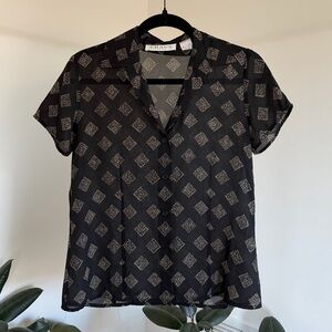 Chaus Black Geometric Blouse